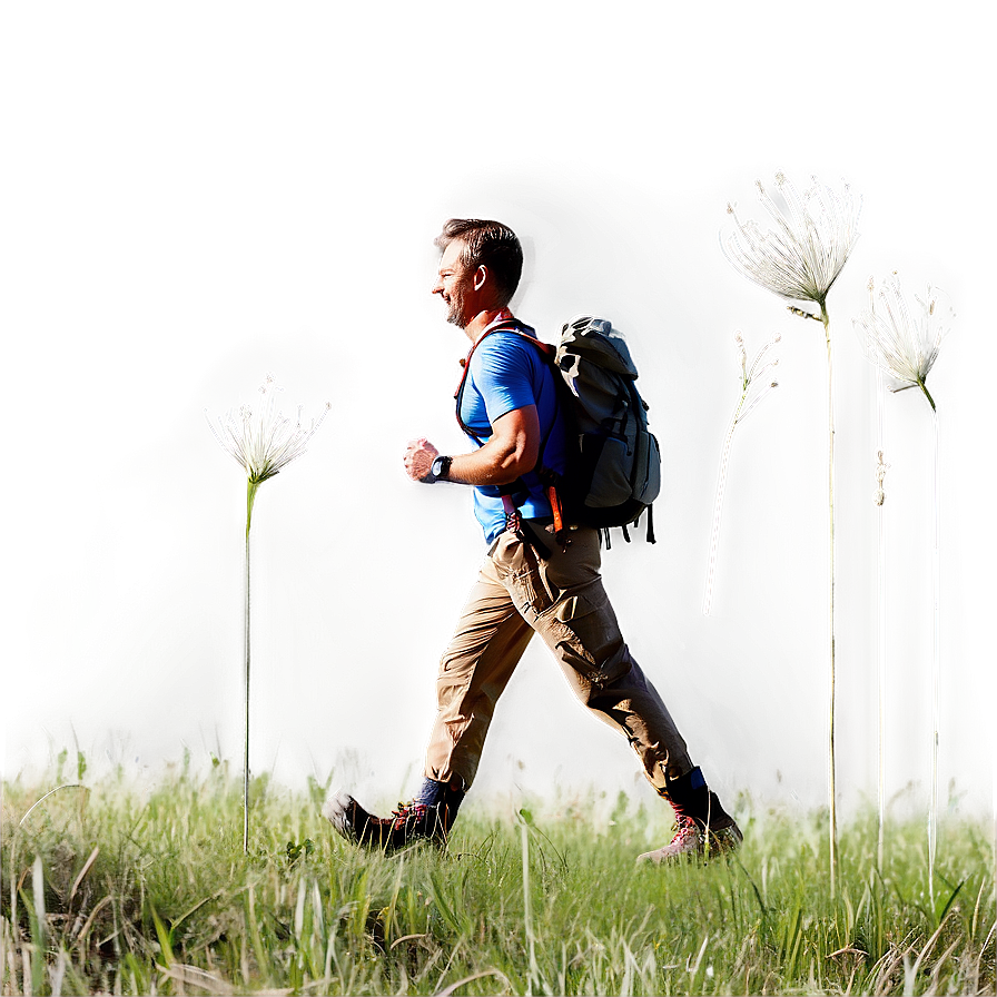 Hiking Through Meadows Png Vgu PNG Image