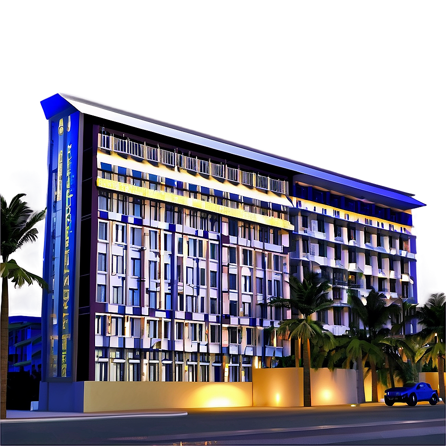 Hilton Hotel Night View Png Pqm21 PNG Image