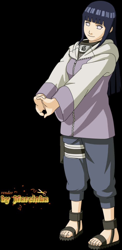 Hinata Hyuga Anime Character PNG Image