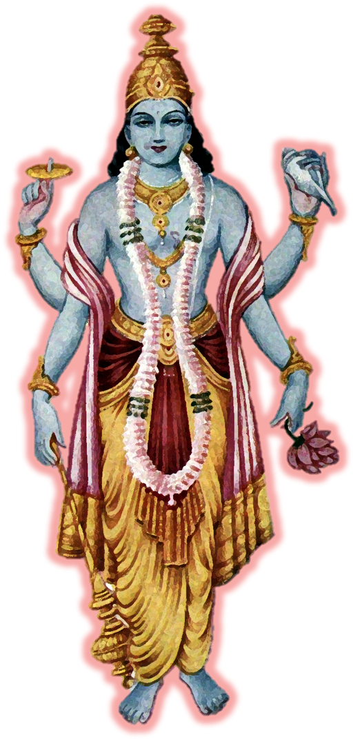 Hindu Deity Vishnu Traditional Art PNG Image