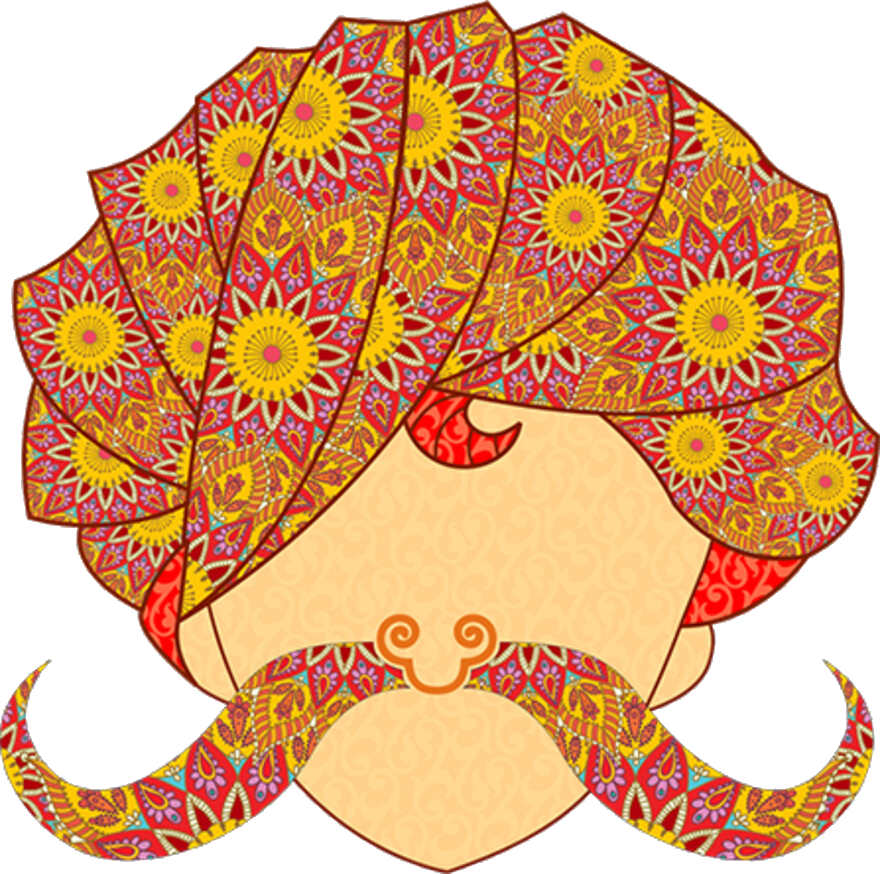 Hindu Wedding Turbanand Mustache PNG Image