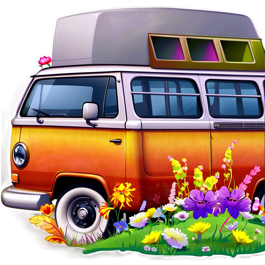 Hippie Van Cartoon Png Xvw63 PNG Image