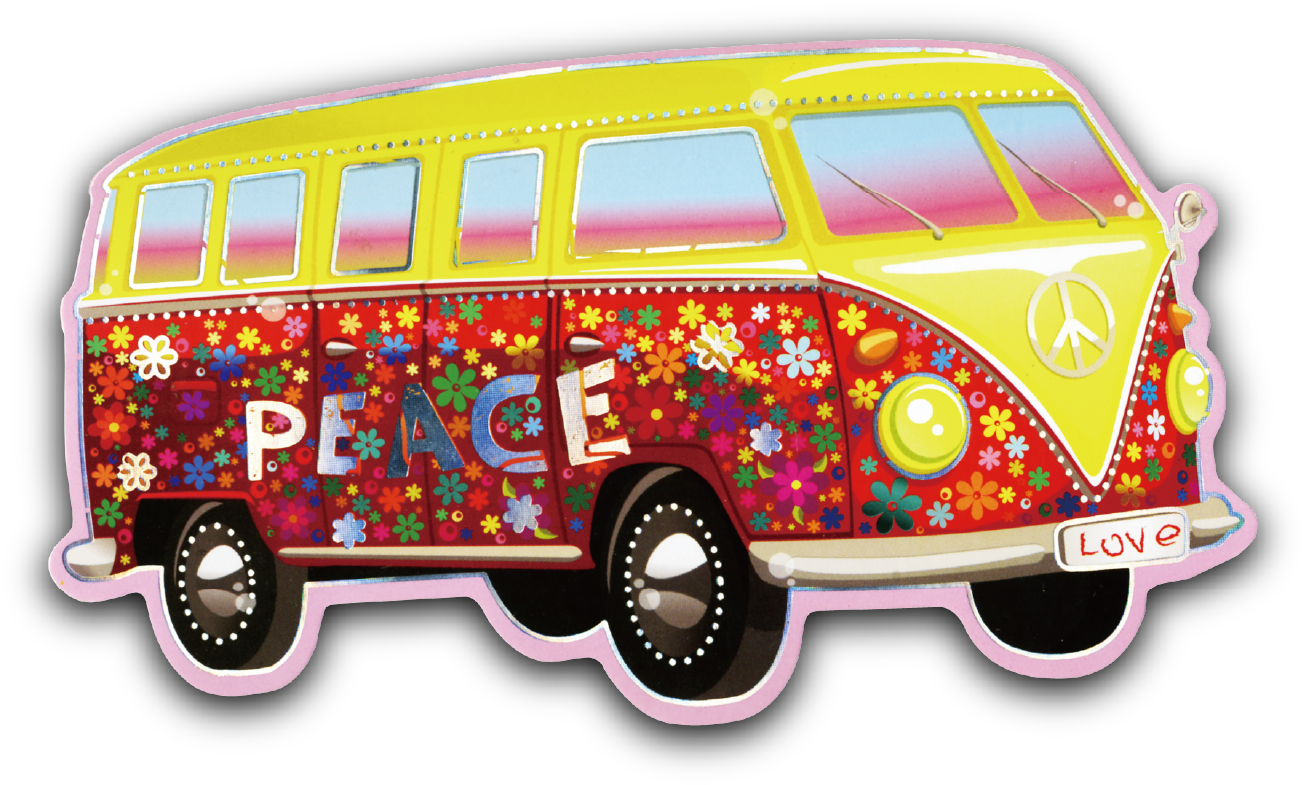 Hippie Van Peaceand Love PNG Image