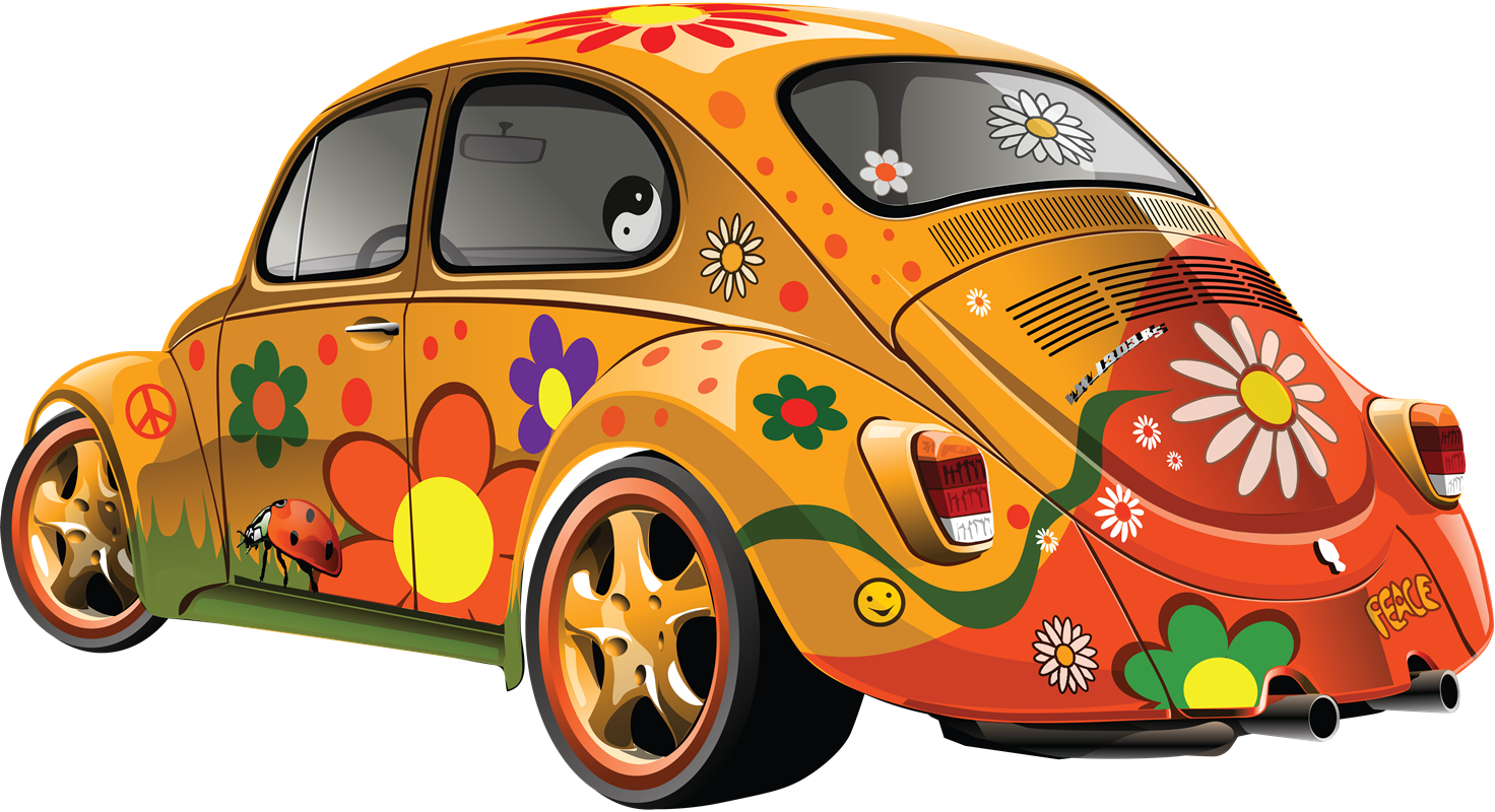 Hippie Volkswagen Beetle PNG Image