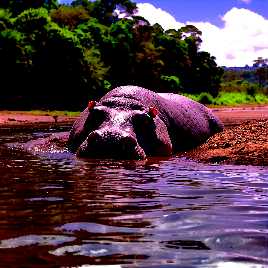 Hippo At River Png Ehv84 PNG Image