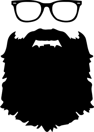 Hipster Beardand Glasses Silhouette PNG Image