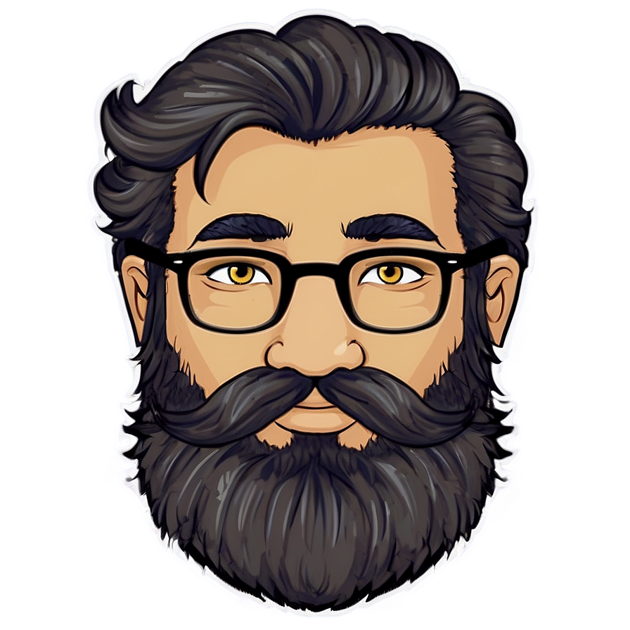 Hipster Cartoon Beard Png Tik PNG Image