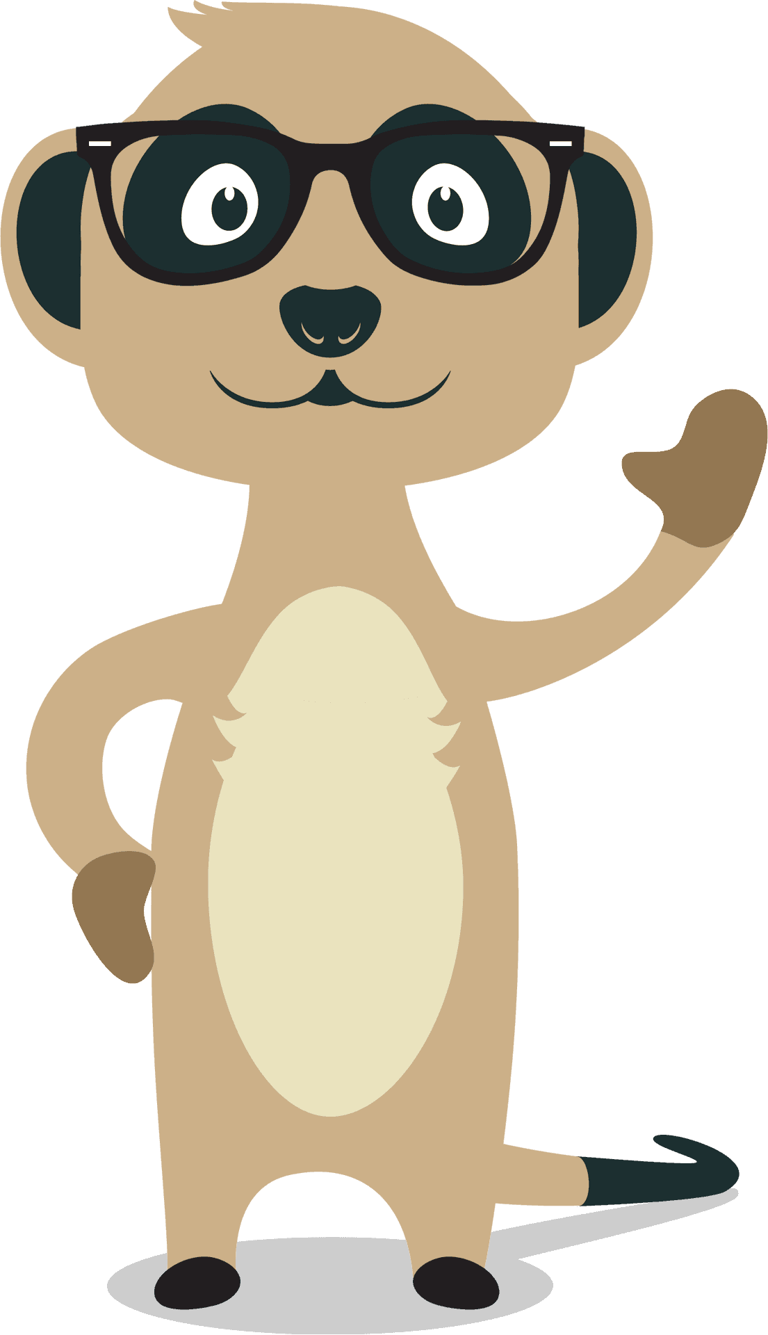 Hipster Meerkat Cartoon PNG Image