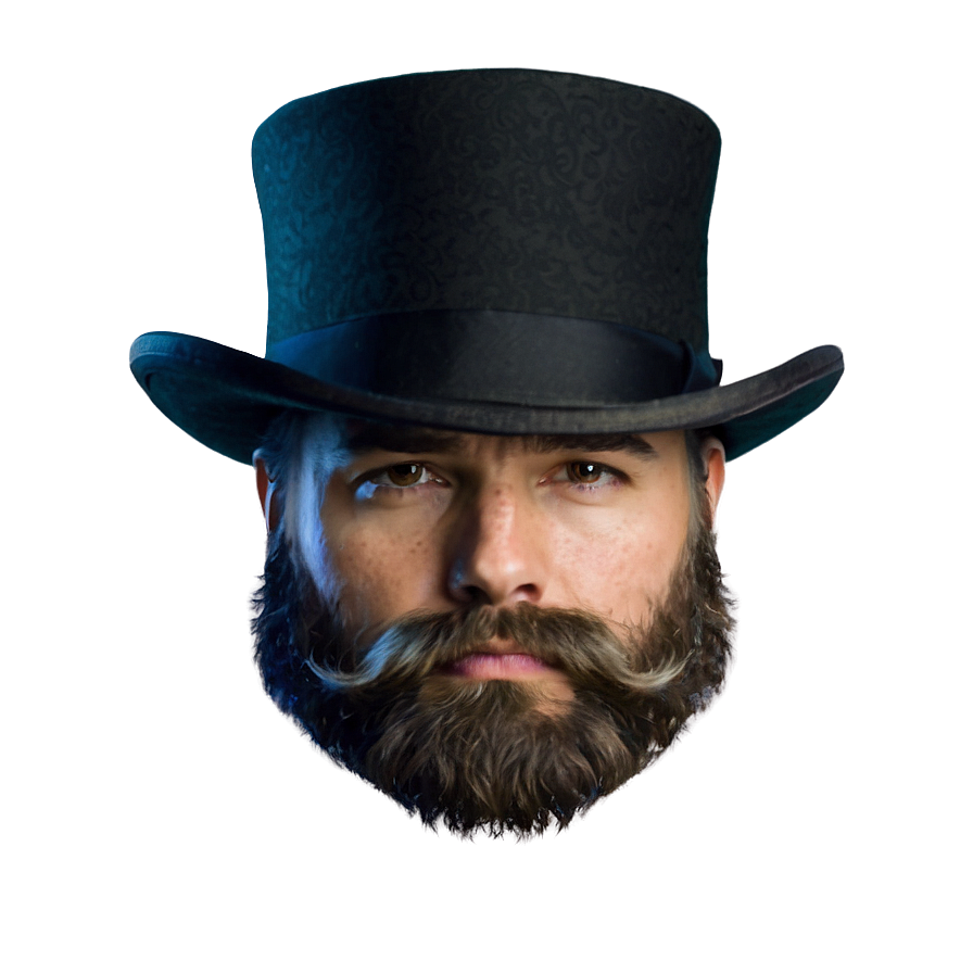 Hipster Top Hat And Beard Png Icj PNG Image