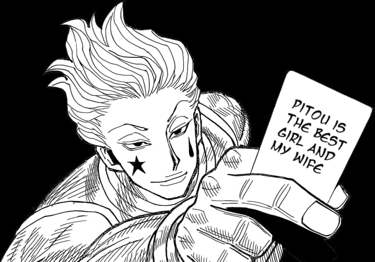 Hisoka Holding Card Fan Art PNG Image