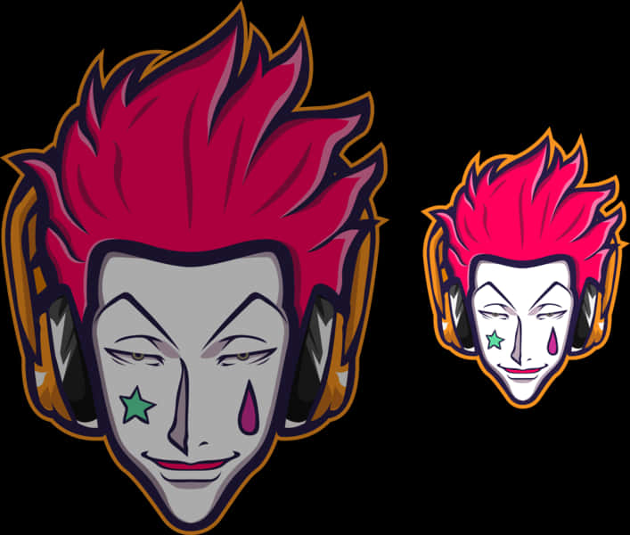 Hisoka Morow Stylized Portraits PNG Image