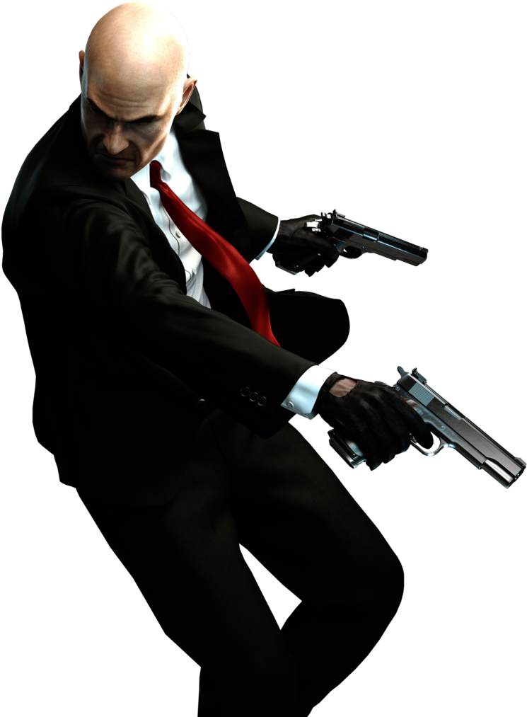 Hitman_ Dual_ Wielding_ Action PNG Image