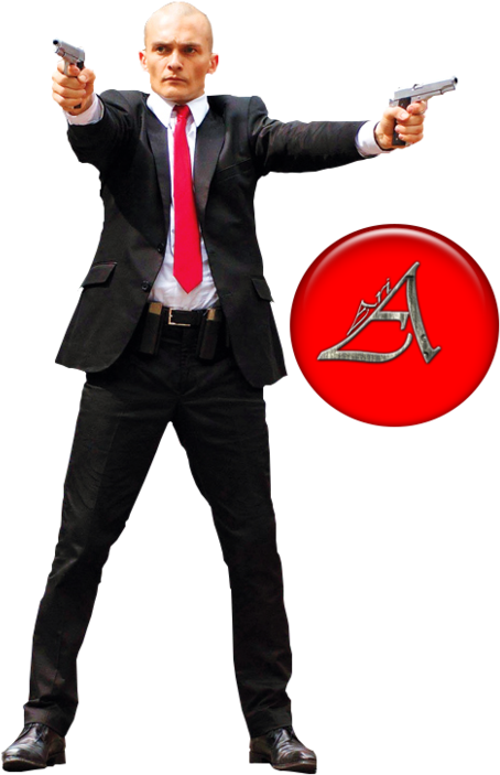 Hitman Dual Wielding Guns PNG Image