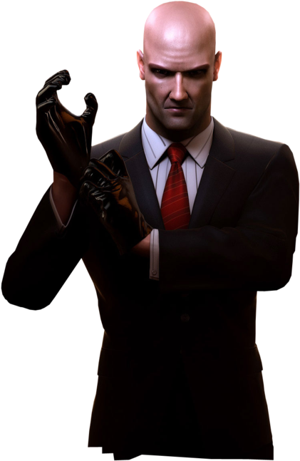 Hitman_ Putting_ On_ Gloves PNG Image