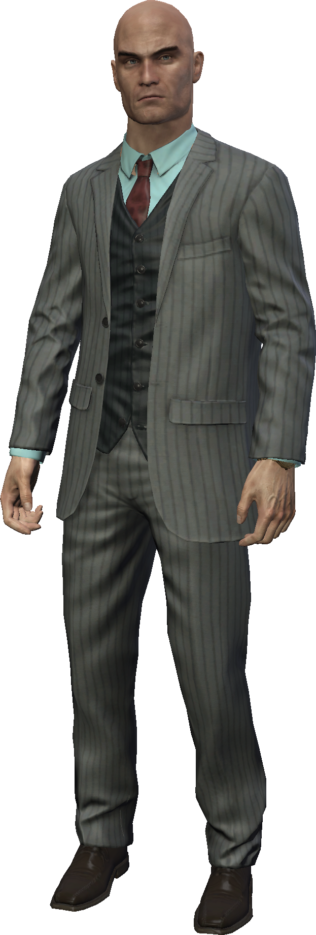 Hitmanin Striped Suit PNG Image