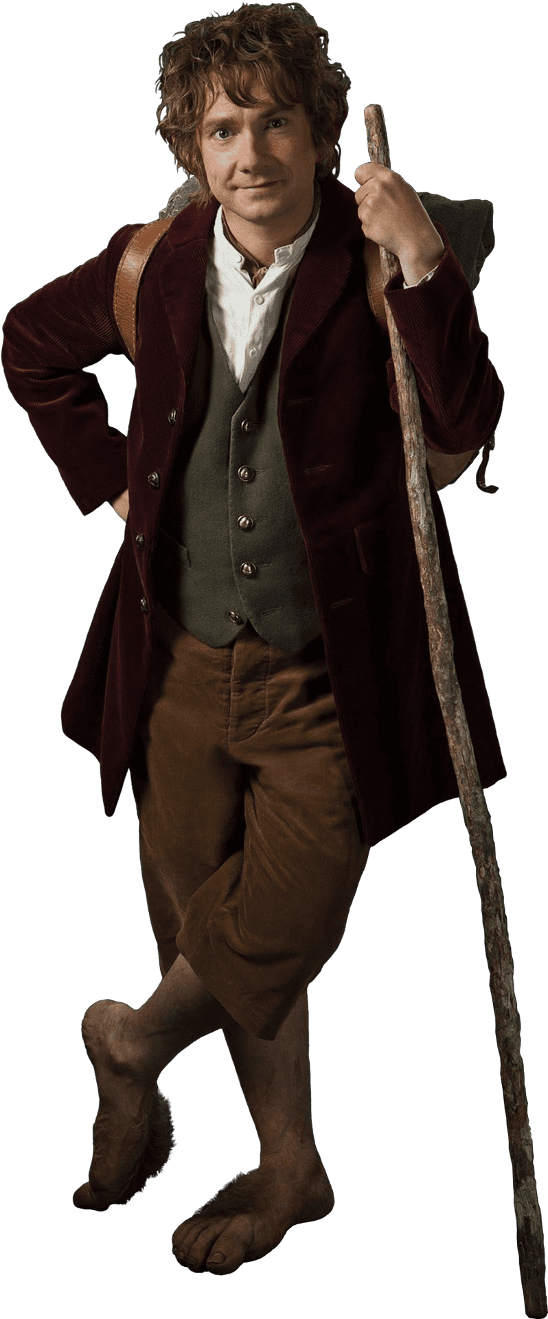 Hobbit Character With Staff PNG Image