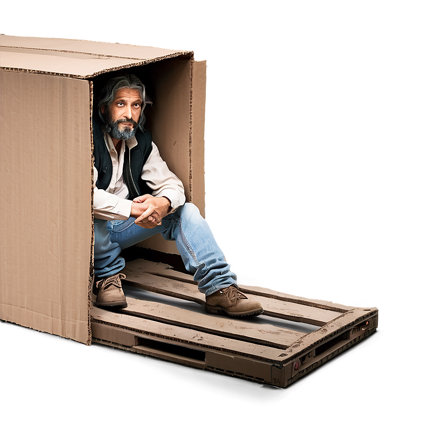 Hobo In Cardboard Box Png Vsp PNG Image