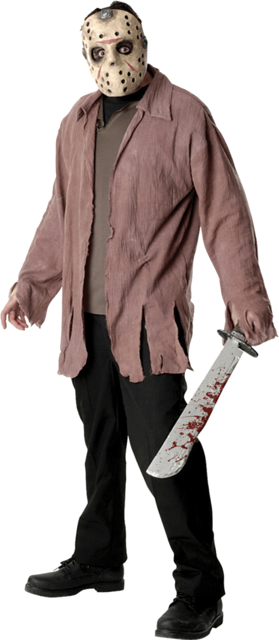 Hockey Masked Horror Figure PNG Image