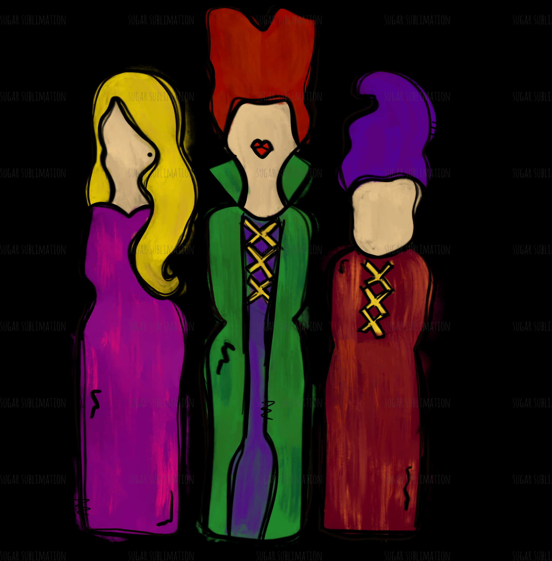 Hocus Pocus Sanderson Sisters Art PNG Image