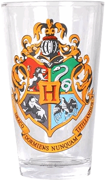 Hogwarts Crest Glass Tumbler PNG Image