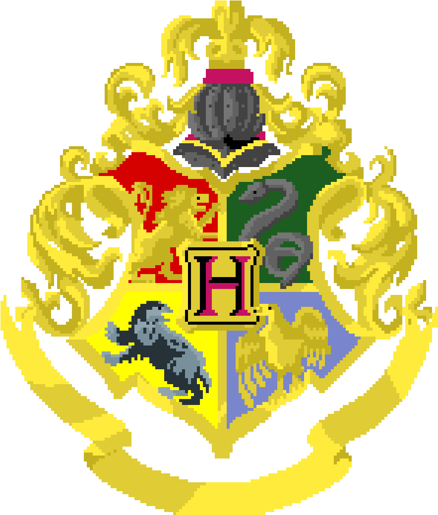 Hogwarts School Crest Pixel Art PNG Image