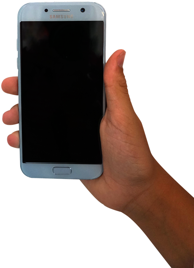 Holding Samsung Smartphone PNG Image