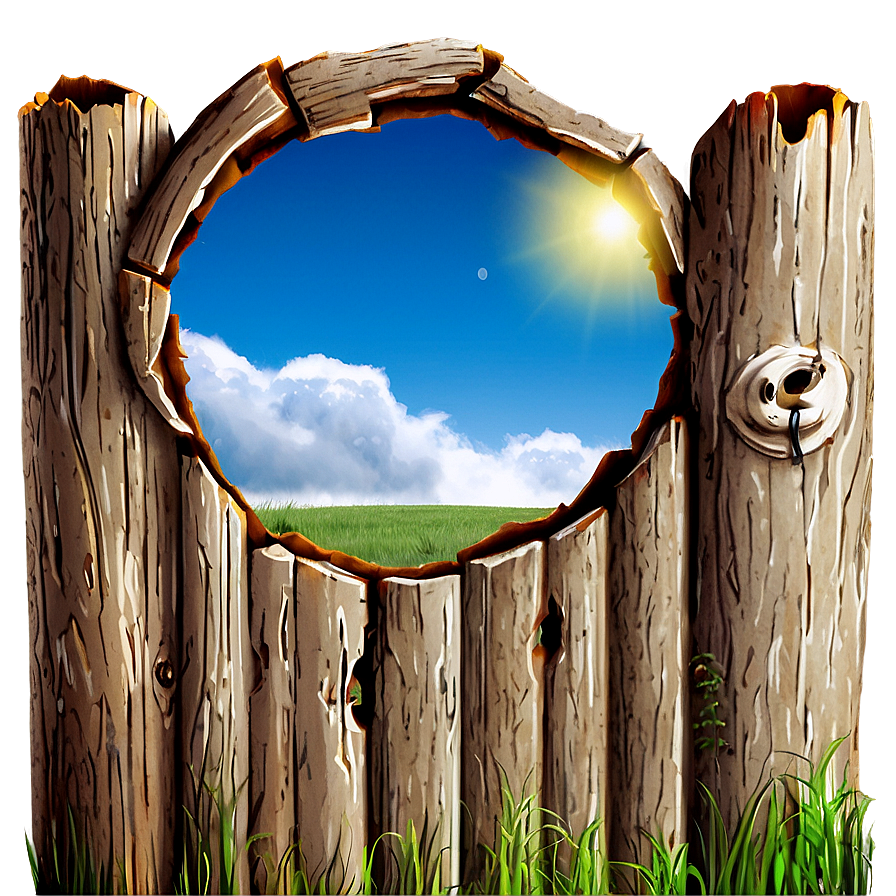 Hole In Fence Png Vnl50 PNG Image