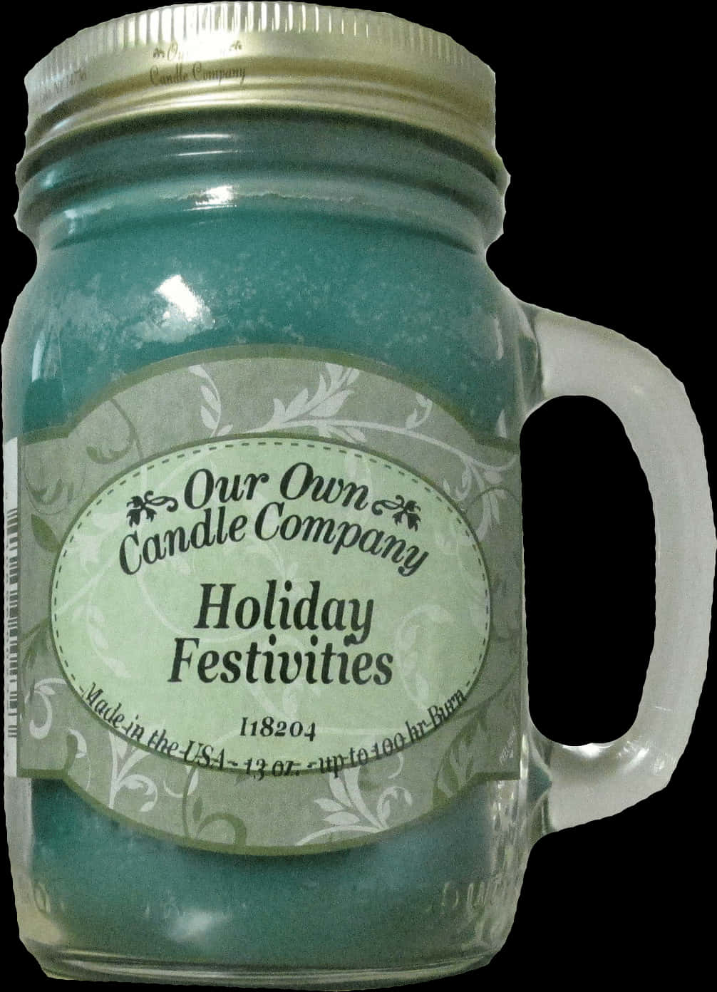 Holiday Festivities Candle Jar PNG Image