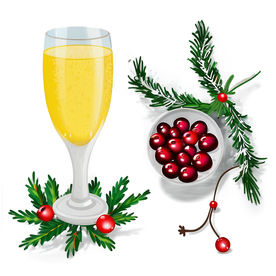 Holiday Mimosa With Cranberry Png Qqx PNG Image