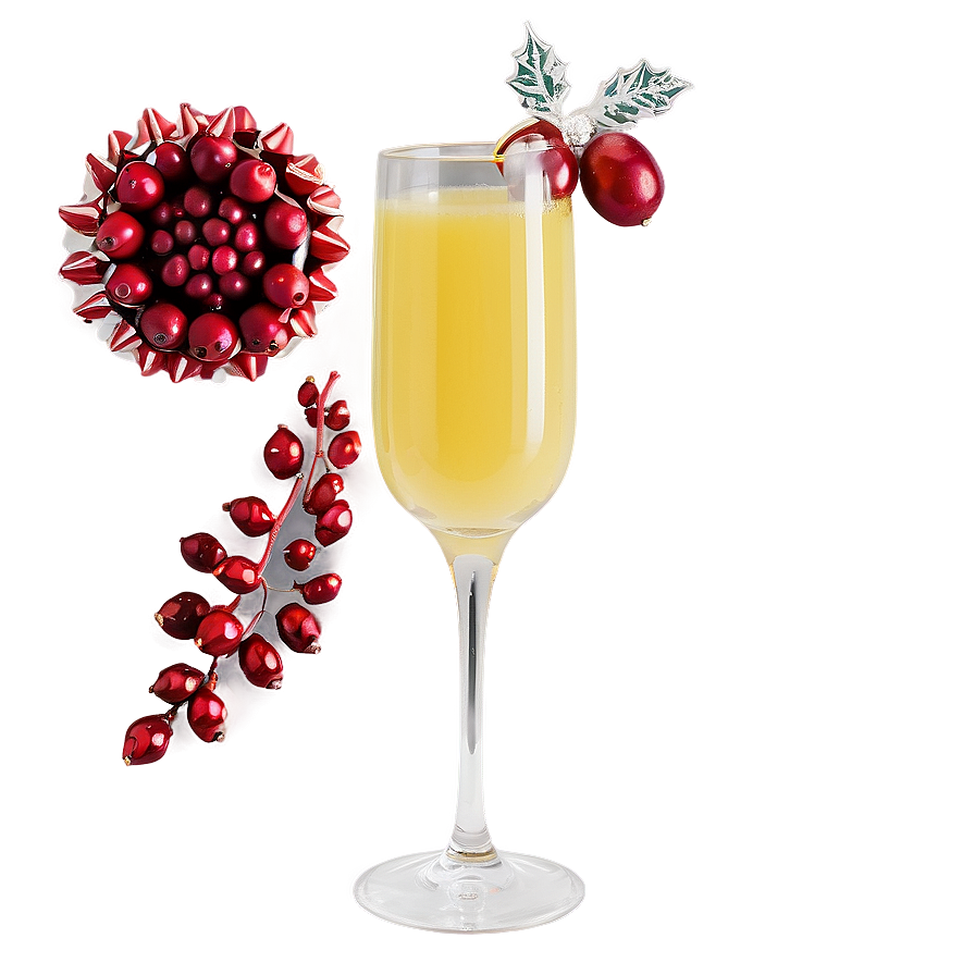 Holiday Mimosa With Cranberry Png Wwt PNG Image