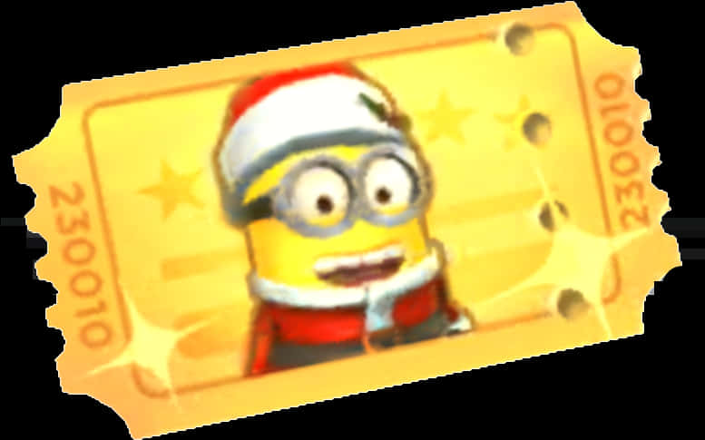 Holiday Minion Ticket PNG Image