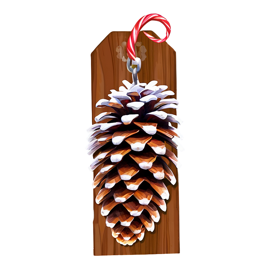 Holiday Pinecone Tag Png 40 PNG Image