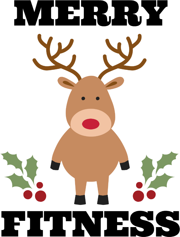 Holiday Reindeer Fitness Graphic PNG Image