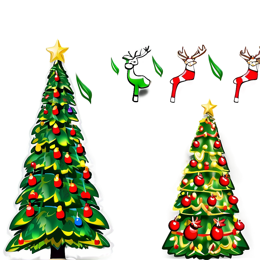 Holiday Season Cartoon Tree Png 06132024 PNG Image