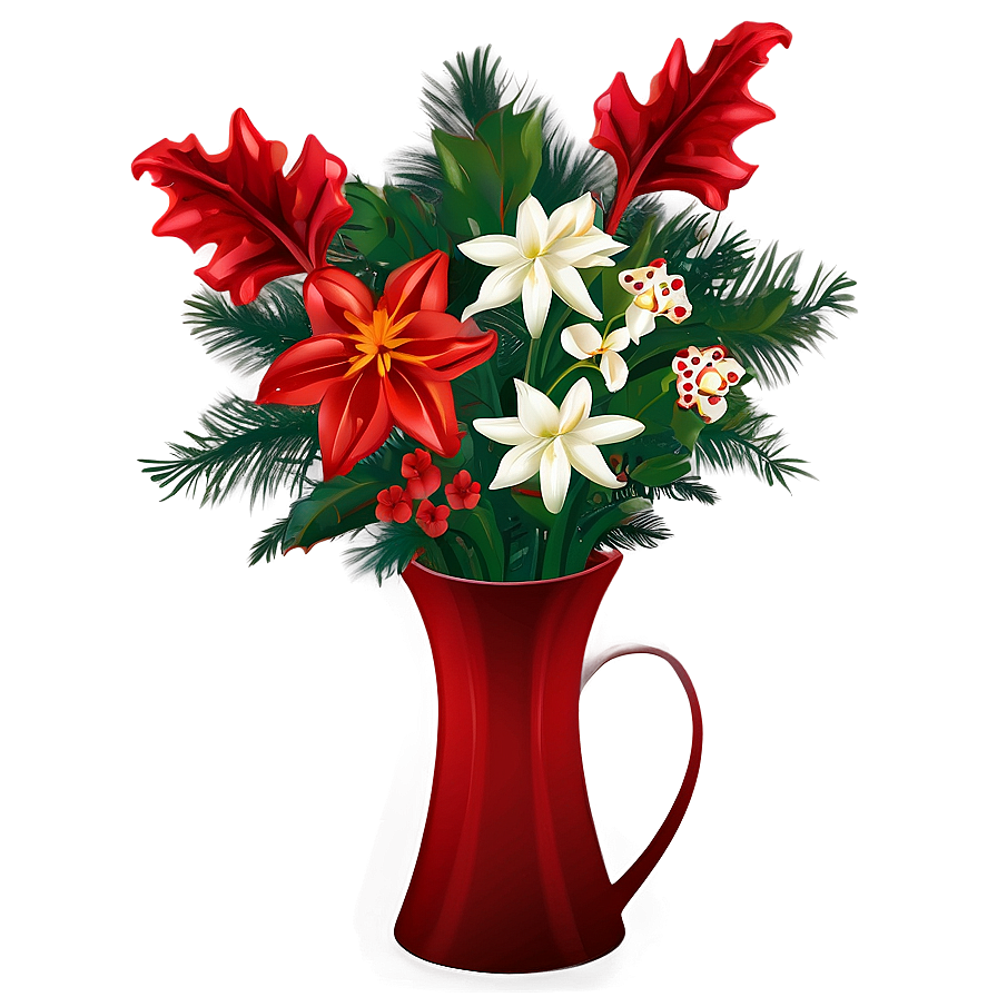 Holiday Themed Flower Vase Png 06122024 PNG Image