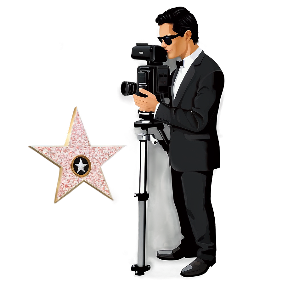 Hollywood Star And Camera Png Qam35 PNG Image