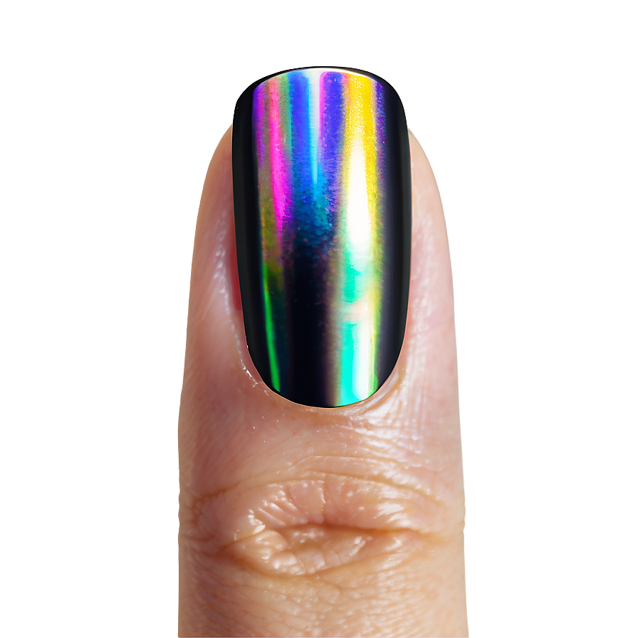 Holographic Single Acrylic Nail Png Ten PNG Image