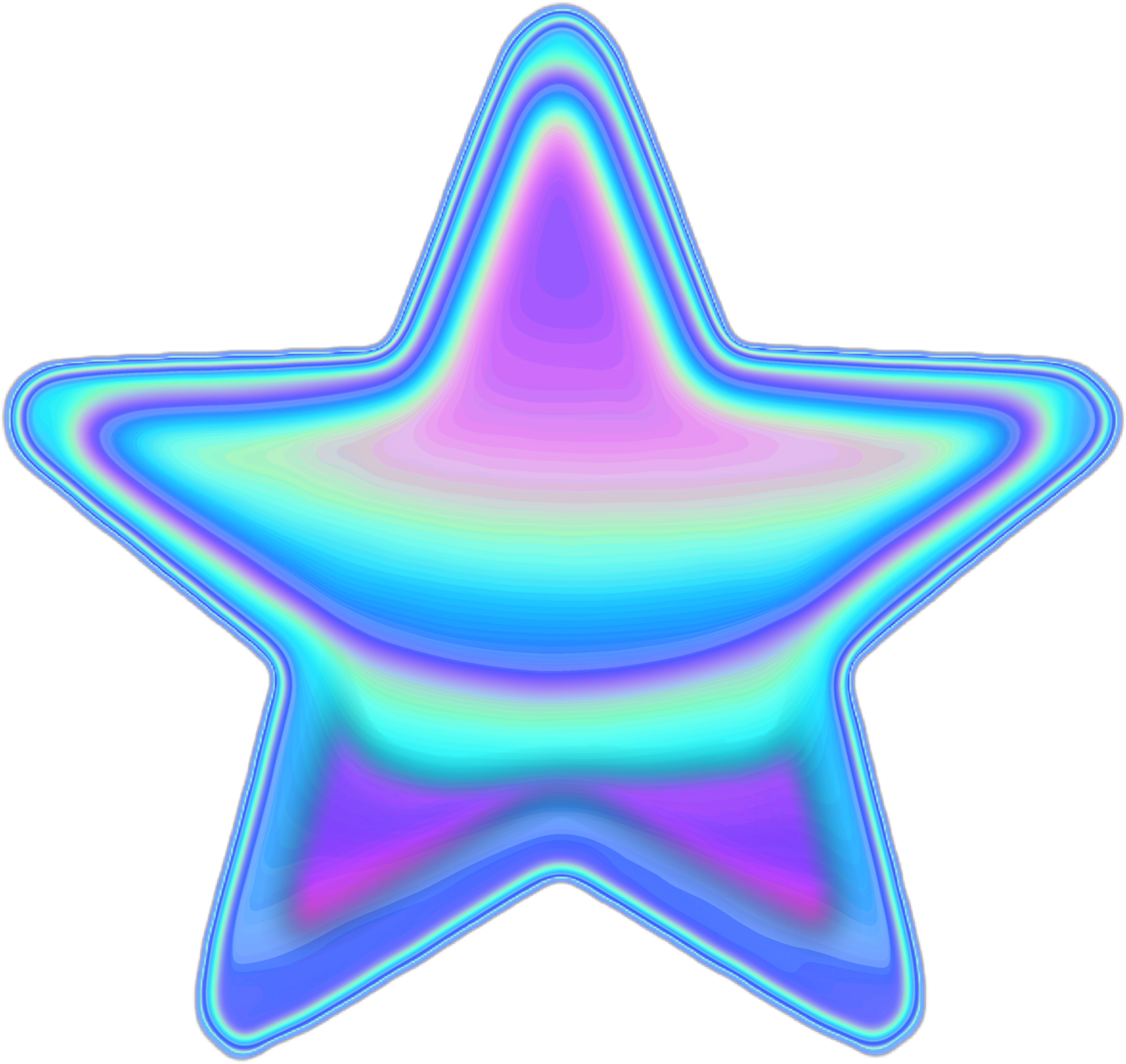 Holographic Star Illusion PNG Image