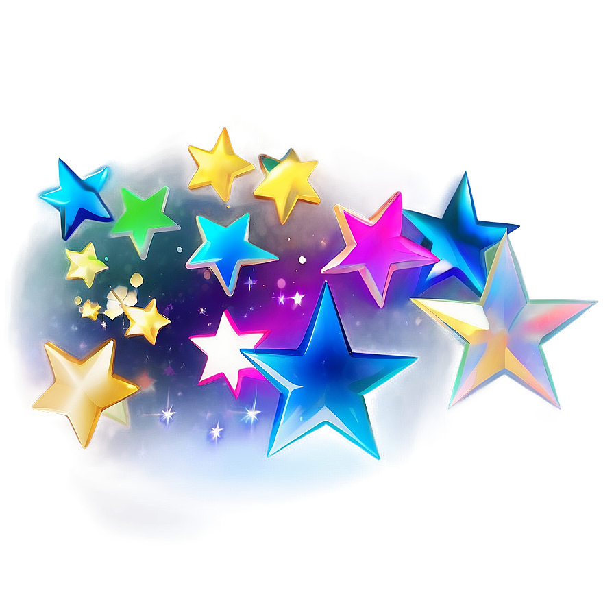 Holographic Stars Transparent Png Vkw2 PNG Image