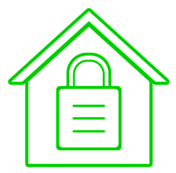 Home Security Icon Green PNG Image