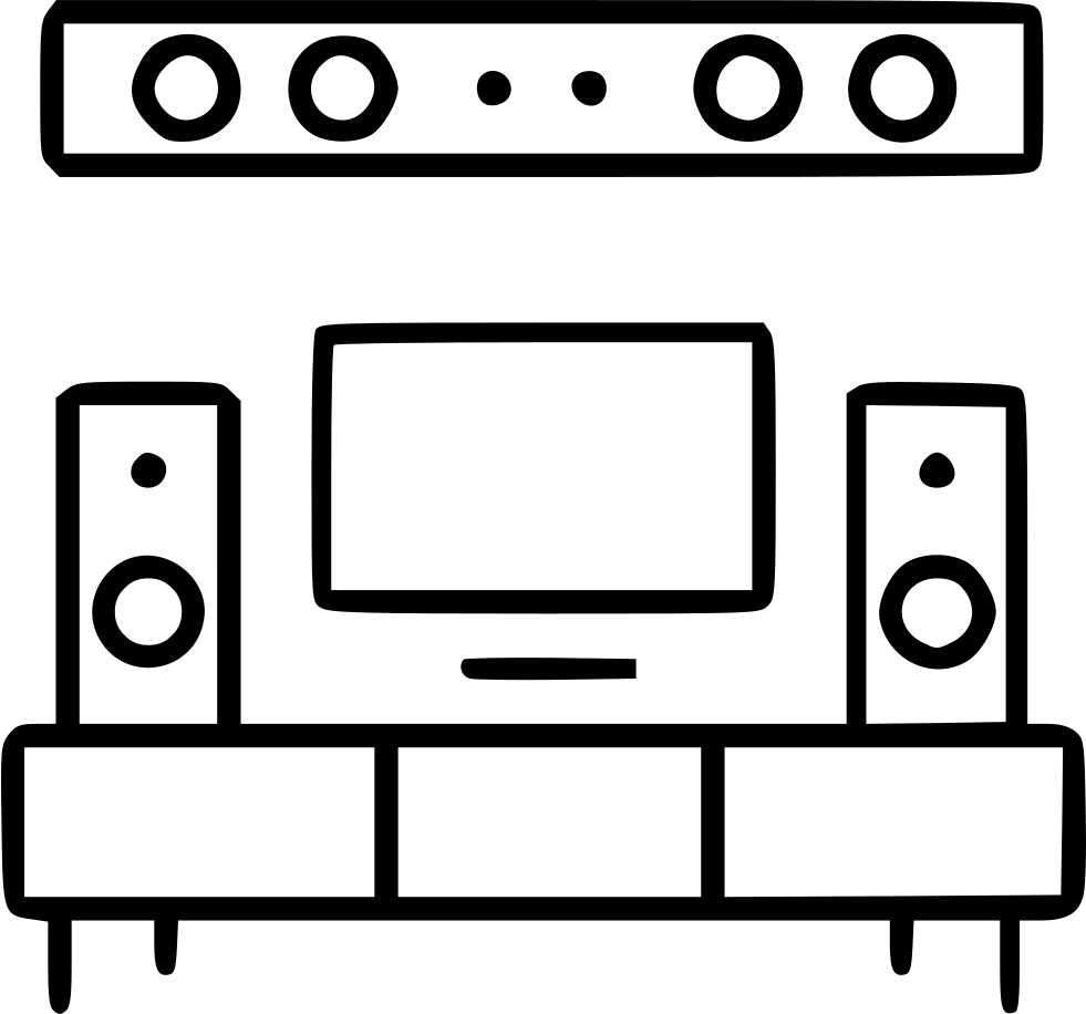 Home Theater Setup Outline PNG Image