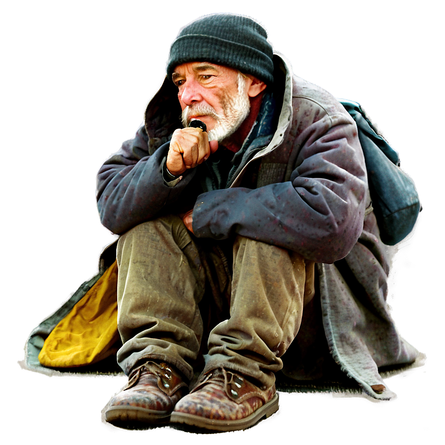 Homeless Man Illustration Png 06132024 PNG Image