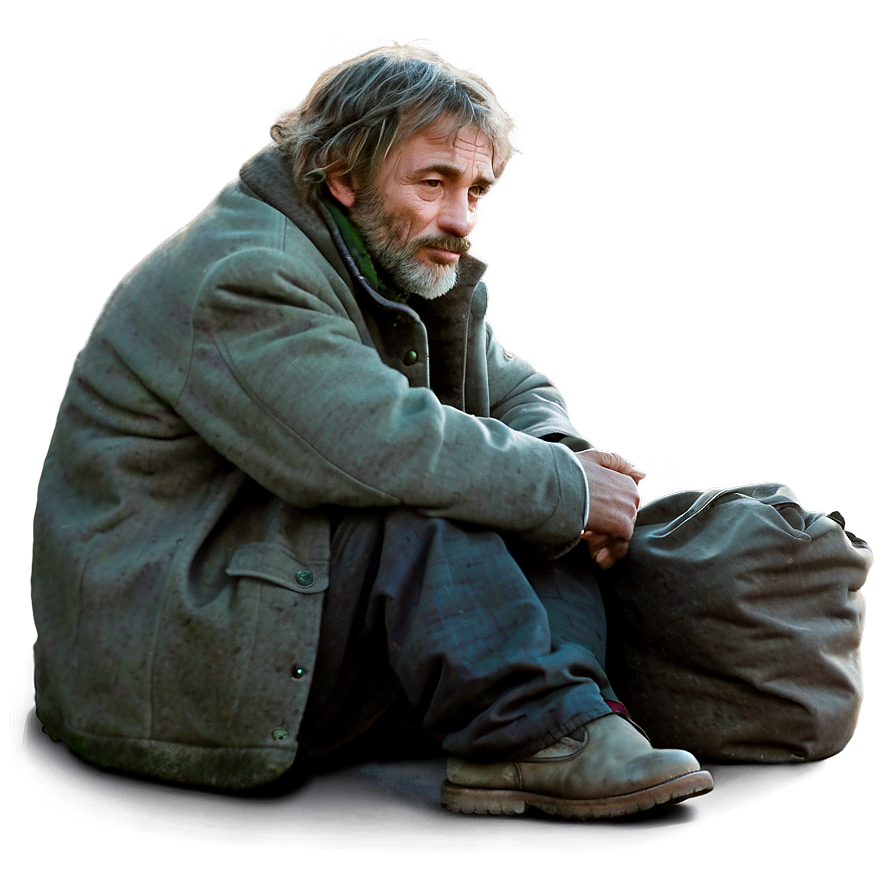 Homeless Man Illustration Png Bxi PNG Image