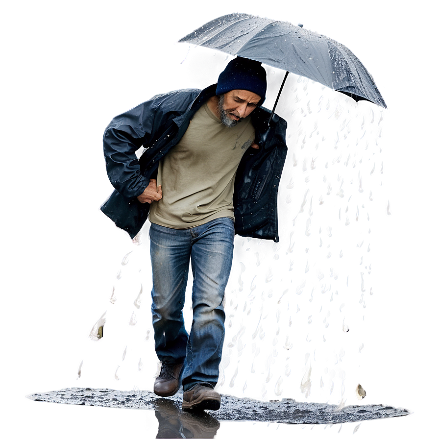 Homeless Man In Rain Png Ufc69 PNG Image