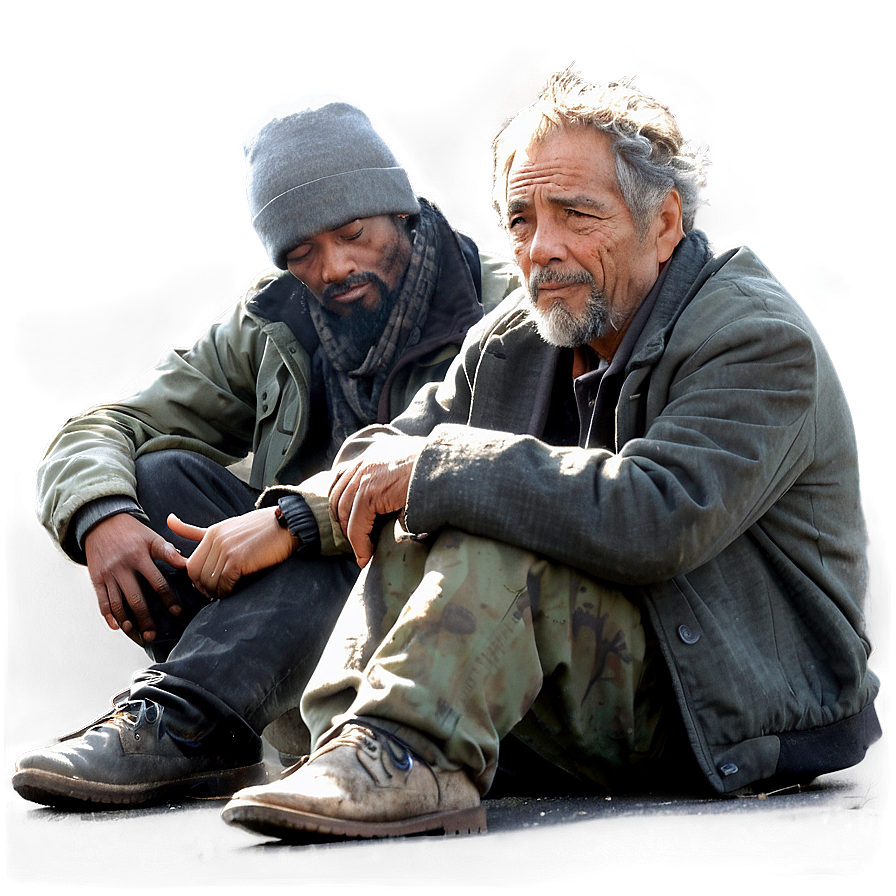 Homeless Man Sitting Png Klv PNG Image