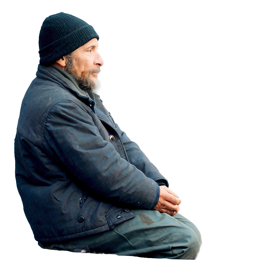 Homeless Man Warming Hands Png Trc38 PNG Image