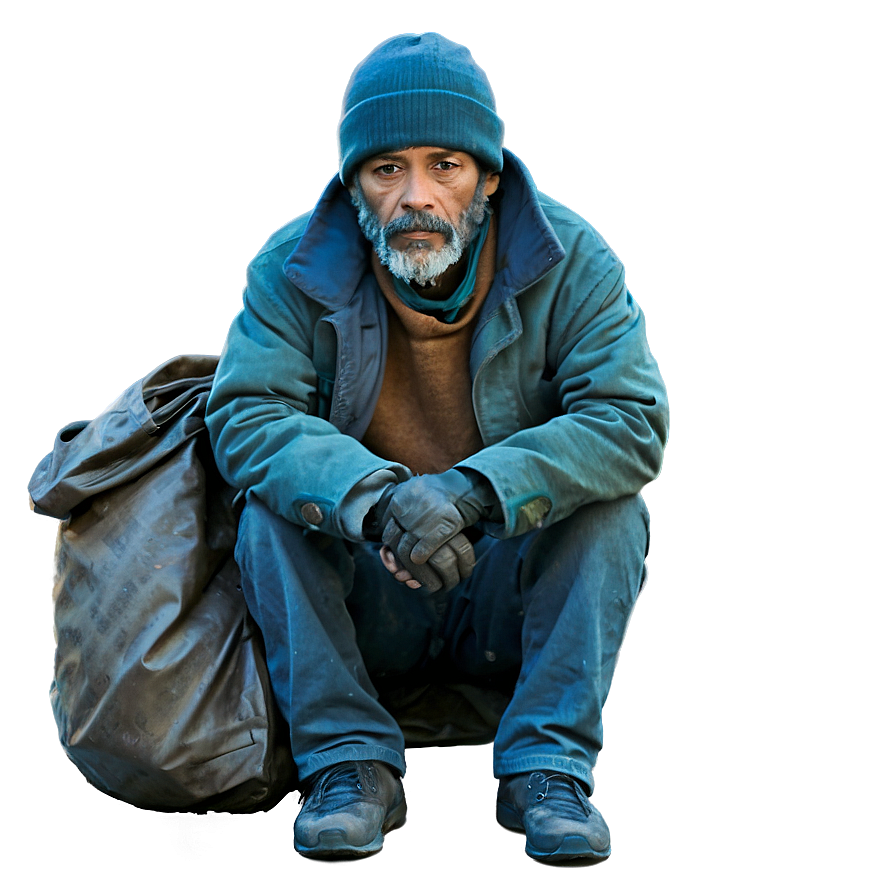 Homeless Man With Bag Png Lni PNG Image