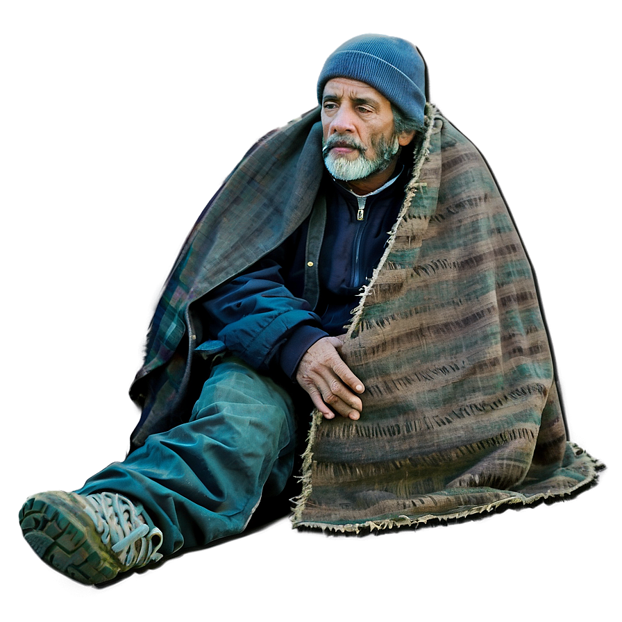 Homeless Man With Blanket Png Ofq91 PNG Image