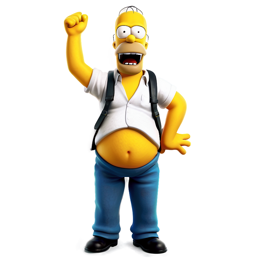 Homer Simpson Victory Pose Png Qfs PNG Image