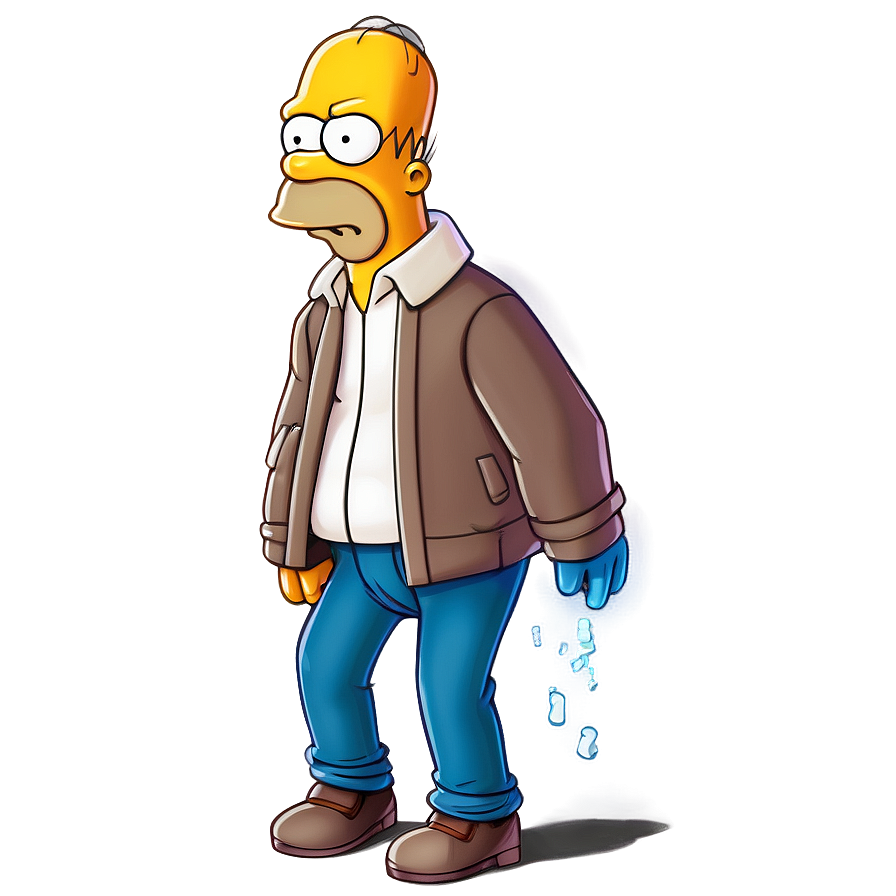 Homer Simpson Winter Cold Png Rpe81 PNG Image